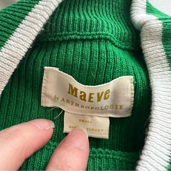Maeve Anthropologie Mod Green Mock Neck Sweater Size Smalll - Picture 3 of 5